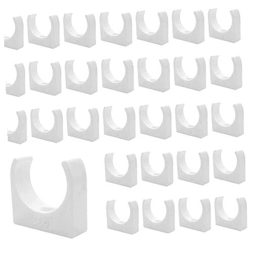 PLASTIC PIPE MOUNTING CLAMPS 32MM SET OF 30 PIECES steel plastic