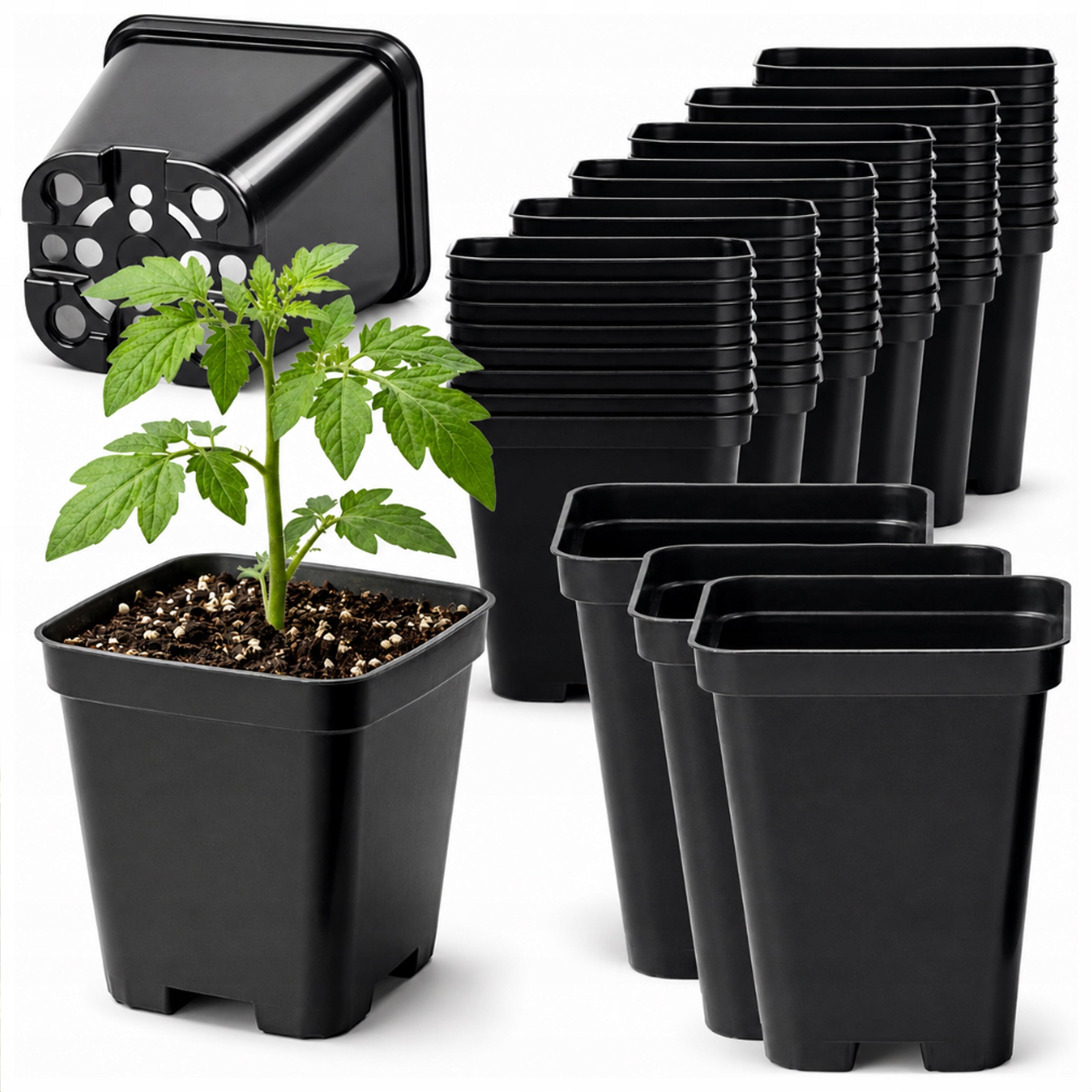PLASTIC PRODUCTION SEEDLING POTS FOR SQUARE QUILTING 100 PCS
