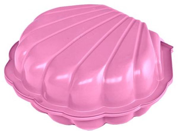 PLASTIC SANDBOX 125 KG LOCKABLE PORTABLE + 2-PIECE SPATULA Manufacturer code Piaskownica basen muszelka 2w1 różowa