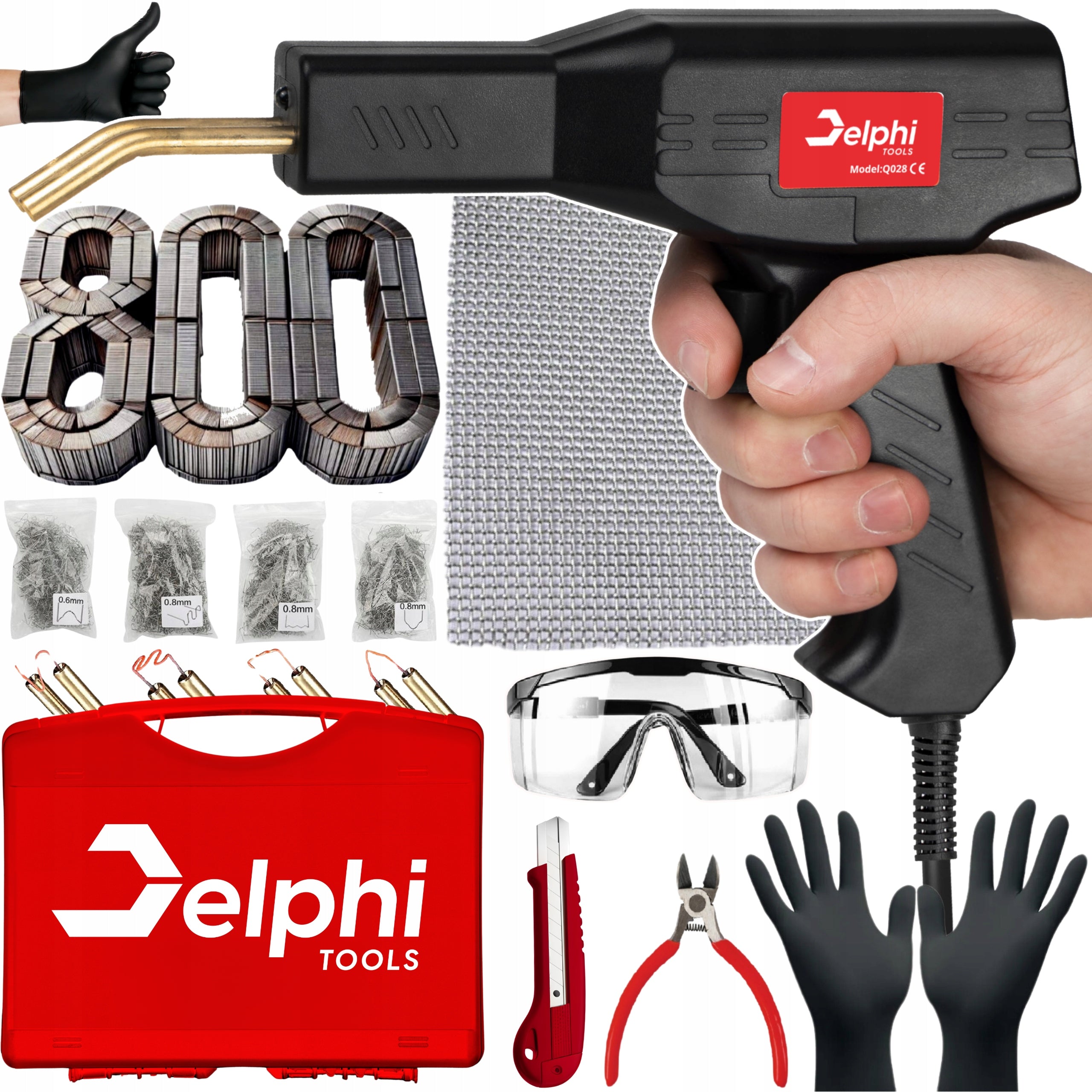 PLASTIC STAPLER WELDING MACHINE PLASTIC SOLDERING IRON +800PCS STAPLES