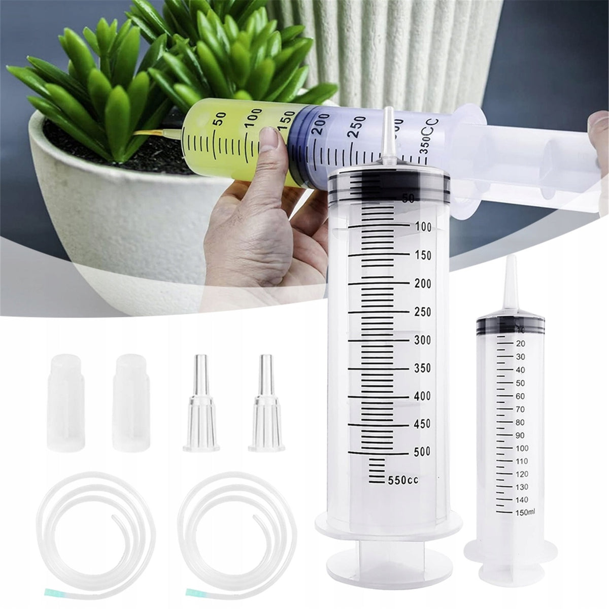 PLASTIC SYRINGE 150 ML 550 ML BRAKE FLUID SET Manufacturer code HG11213-PŁYNÓW