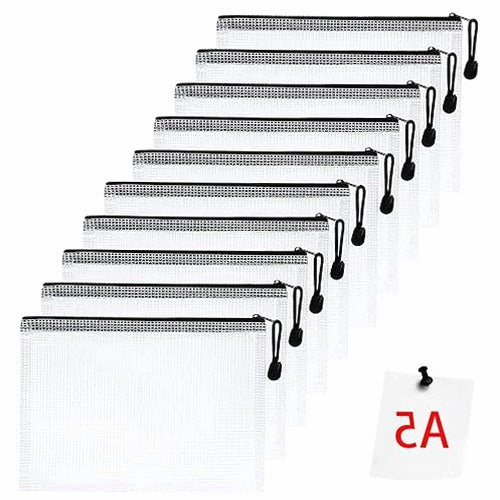 PLASTIC WALLETS A5 WITH ZIPPER COLORFUL FOR CHILDREN STUDENTS 10 PCS.