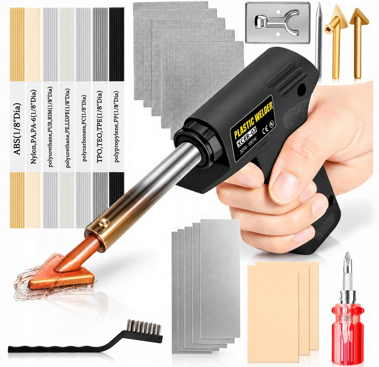 PLASTIC WELDING MACHINE SOLDERING IRON WELDING MACHINE 100W FOR PLASTIC + ACCESSORIES