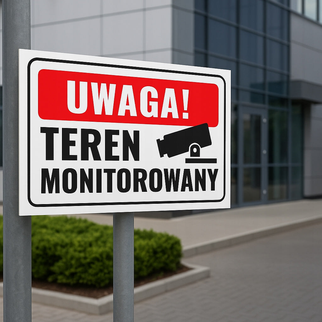 PLATE AREA MONITORED OBJECT MONITORED PROTECTED AREA PVC 30x20 Manufacturer code Tabliczka Media Design
