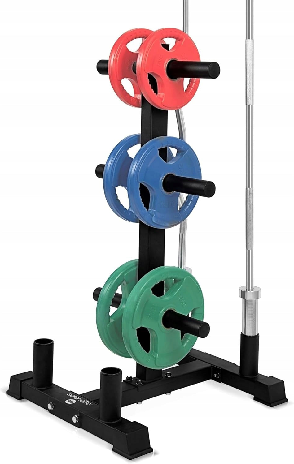 PLATE RACK NECK LOAD OLYMPIC WEIGHTS 4 HANDLES SERENELIFE