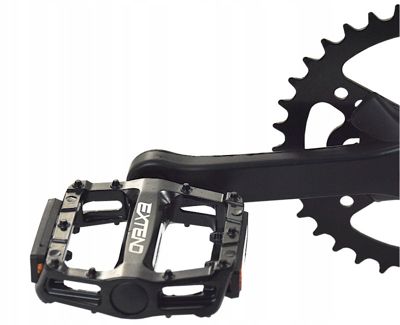 PLATFORM BIKE PEDALS EXTEND BLACK ALUMINUM 9/16 MTB TREKKING PINS Brand no brand