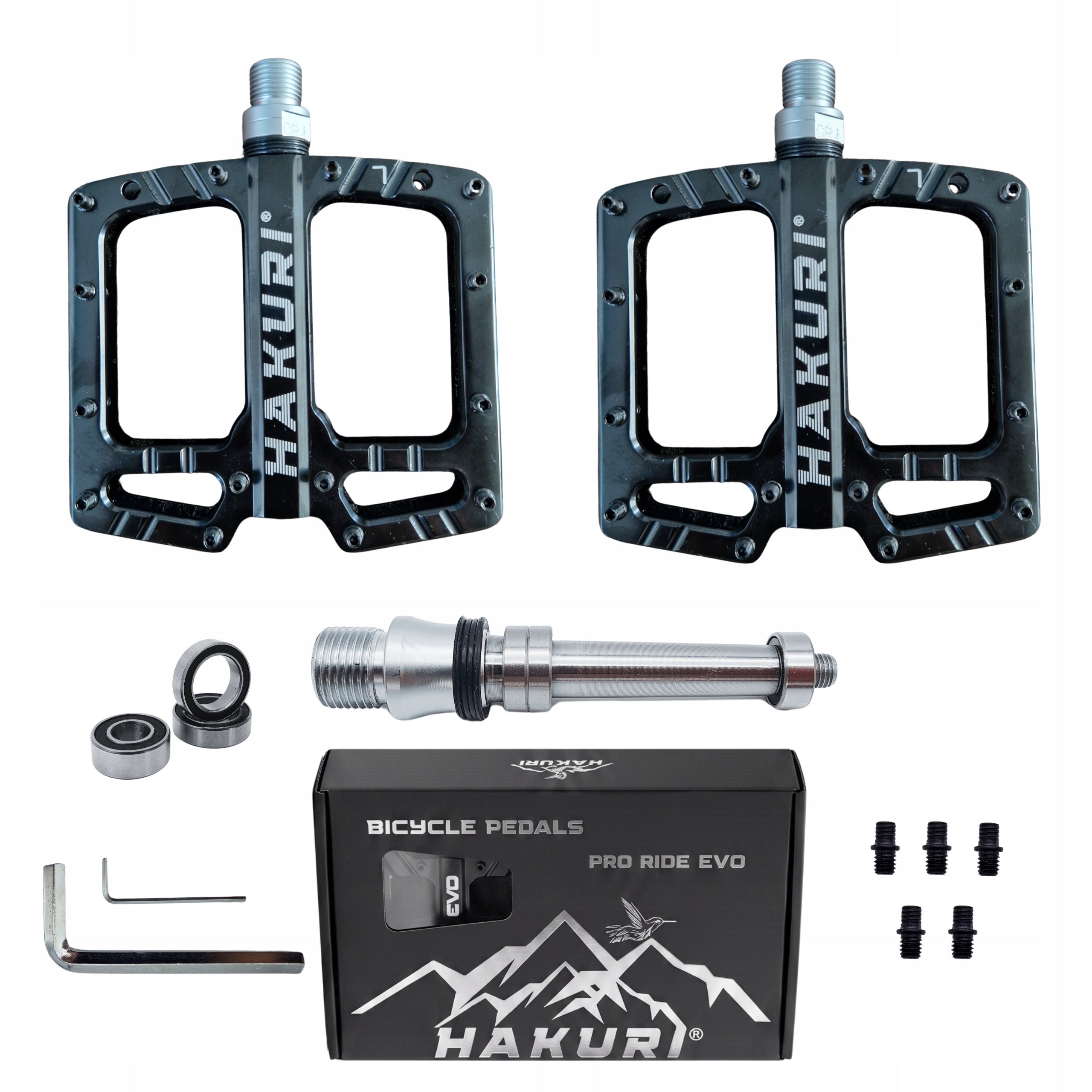 PLATFORM PEDALS ENDURO MTB strong ALUMINUM HAKURI 3 bearings Lightweight