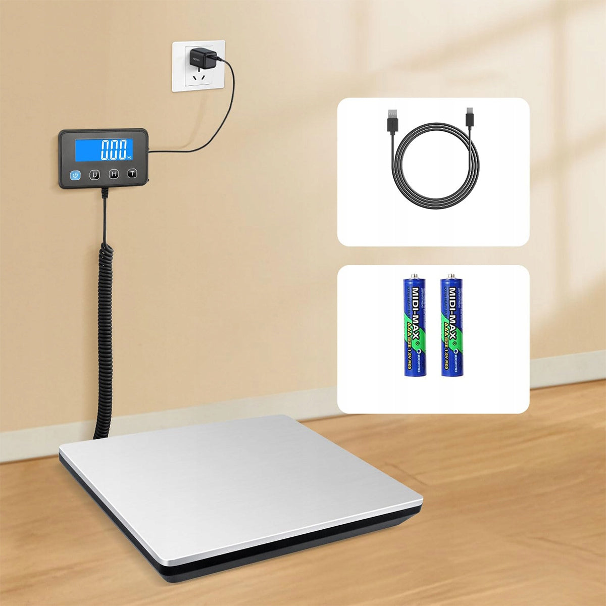 PLATFORM SCALE FOR PACKAGES ELECTRONIC STORAGE CASE 200kg Packaging status original