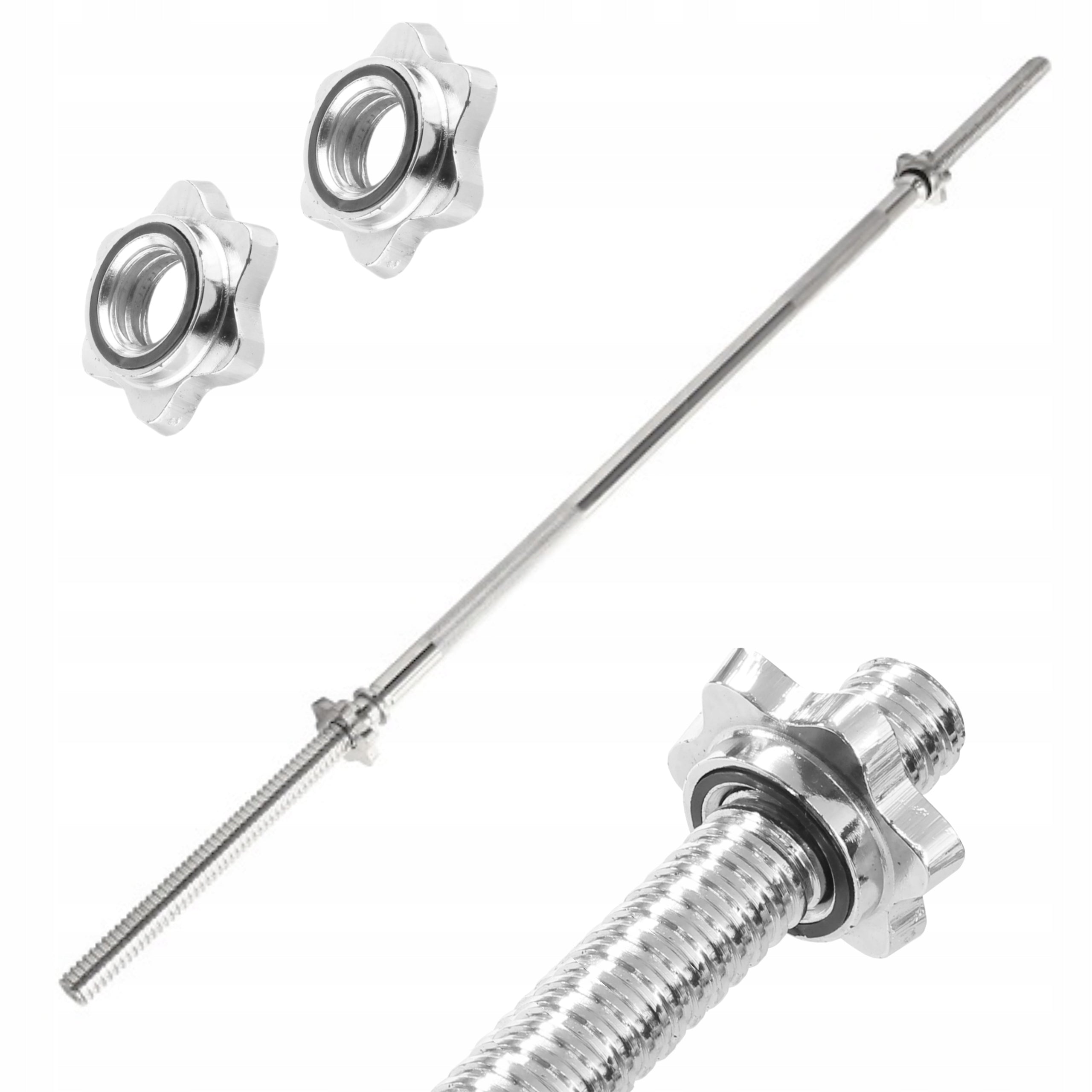 PLATINUM FITNESS STRAIGHT THREADED NECK 165cm 25mm BARBELL CLAMPS