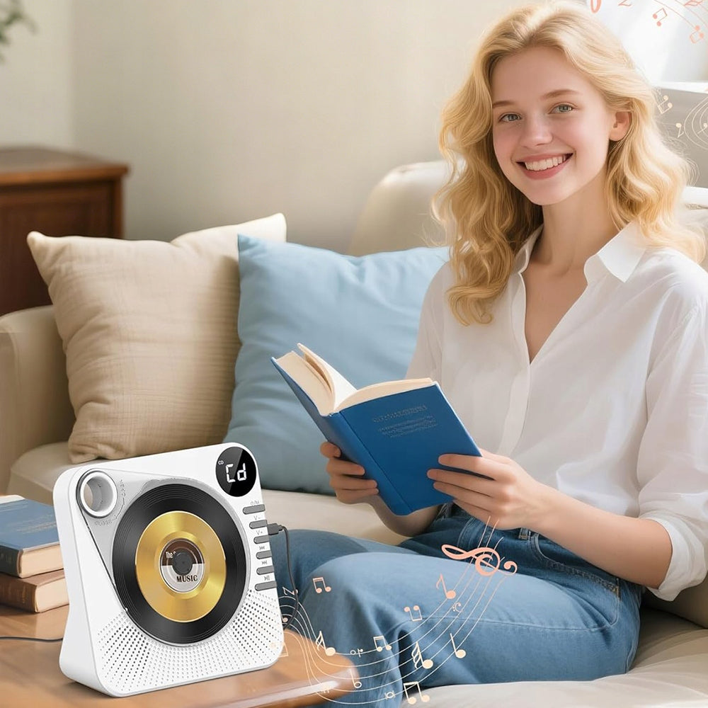 PLAYER PORTABLE CD BLUETOOTH SPEAKER RADIO EXQUISITE GIFTS DURABLE Power supply mains