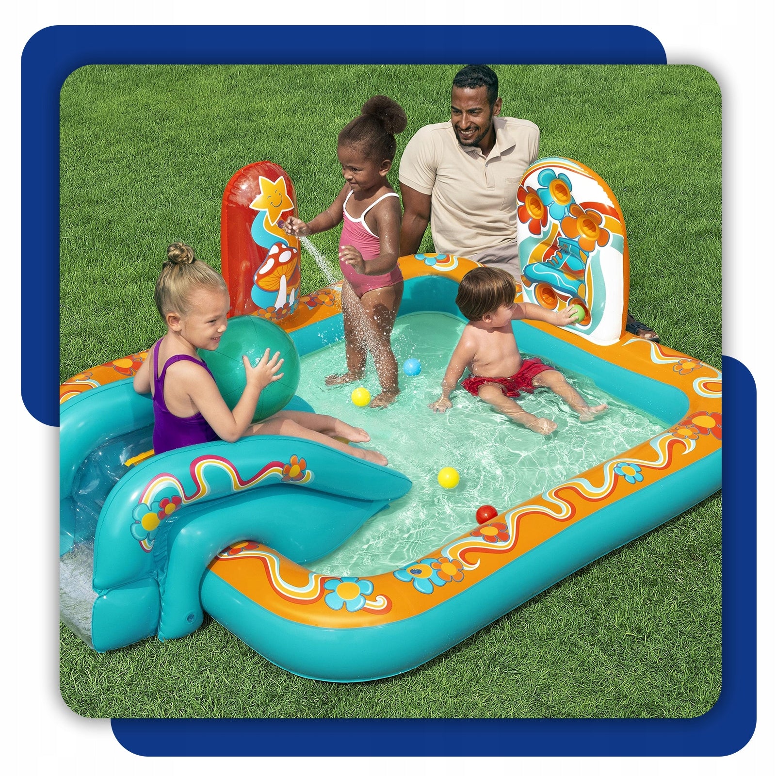 PLAYGROUND SLIDE + SPRINKLER BEACH BALL SET BESTWAY 53164 Volume 189 l