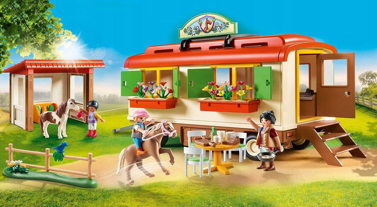 70510 Playmobil, ponių kempingas su vagonu