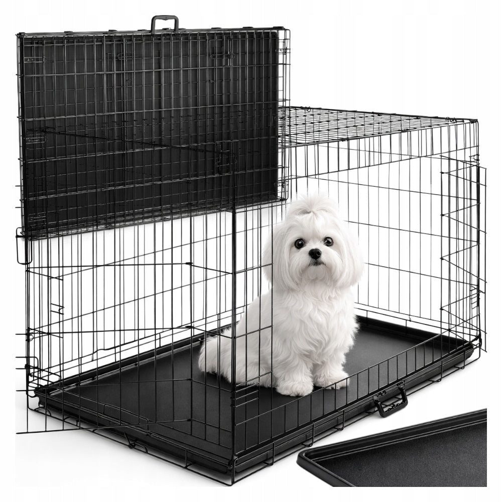 PLAYPEN CAGE DOG TRANSPORTER LARGE 60x43x49,5CM METAL FOLDING SUITCASE S