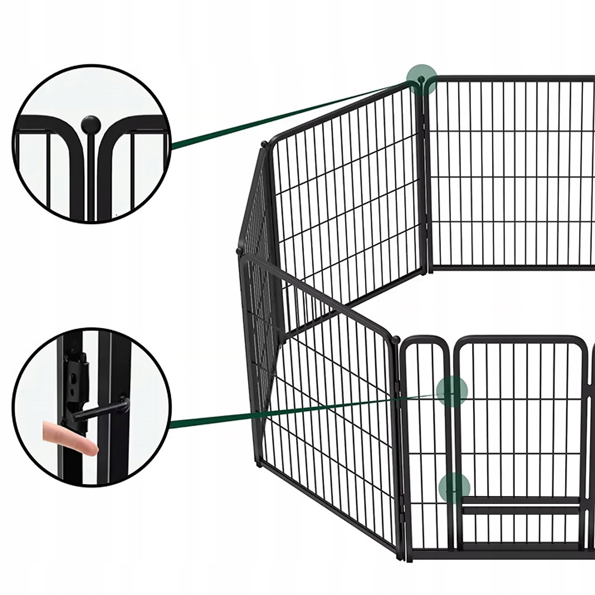 PLAYPEN DOG CAGE MADE OF METAL, RABBIT ENCLOSURE MODULAR CORRAL 6 PANELS Brand GLOBANI
