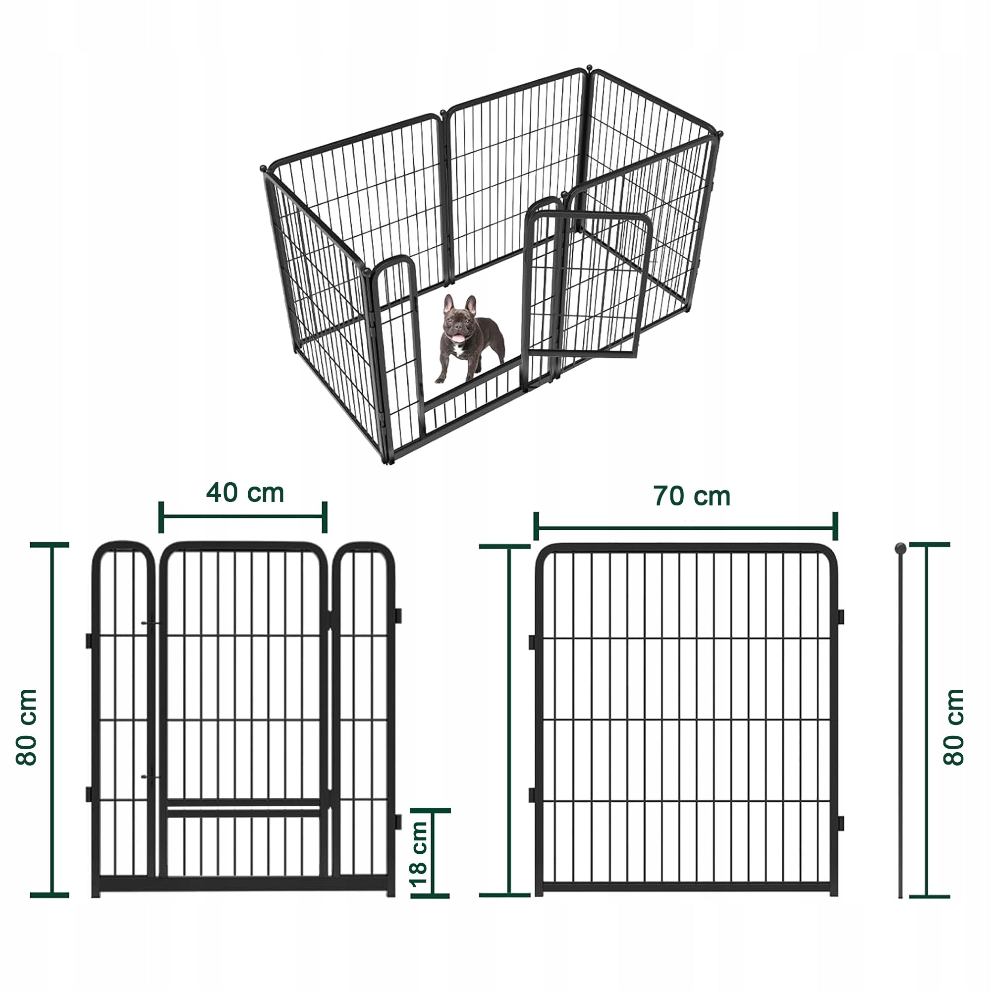 PLAYPEN DOG CAGE MADE OF METAL, RABBIT ENCLOSURE MODULAR CORRAL 6 PANELS Packaging status original
