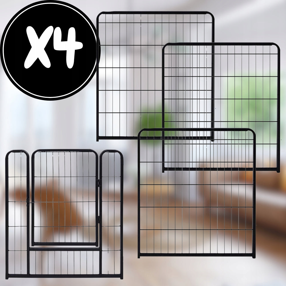 PLAYPEN DOG CAGE METAL RABBIT CATWALK MODULAR CORRAL 4 PANELS 80cm Manufacturer code KOJEC KLATKA DLA PSA Z METALU 4 PANELE 80cm