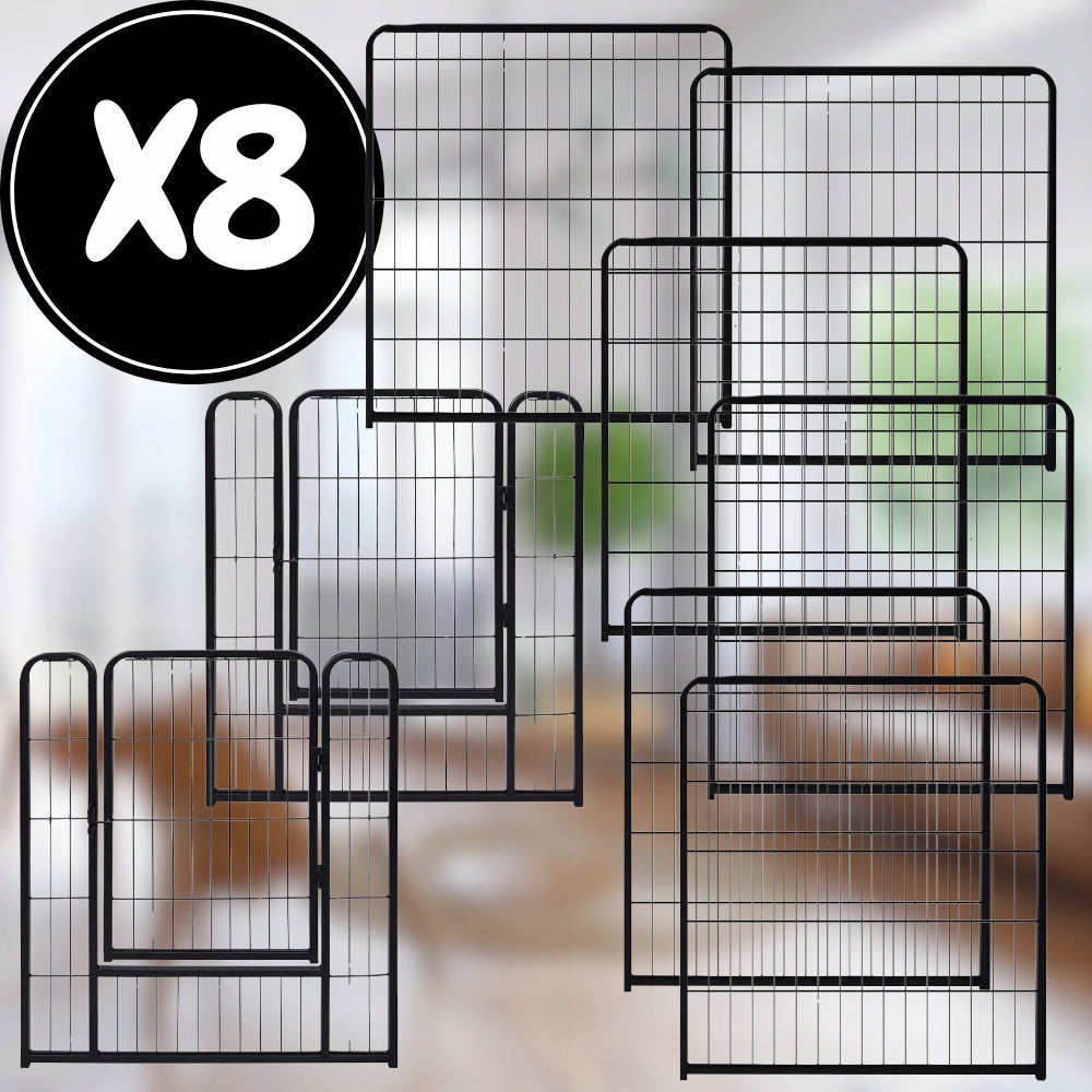 PLAYPEN DOG CAGE METAL RABBIT CATWALK MODULAR FARMHOUSE 8 PANELS 80cm Brand no brand