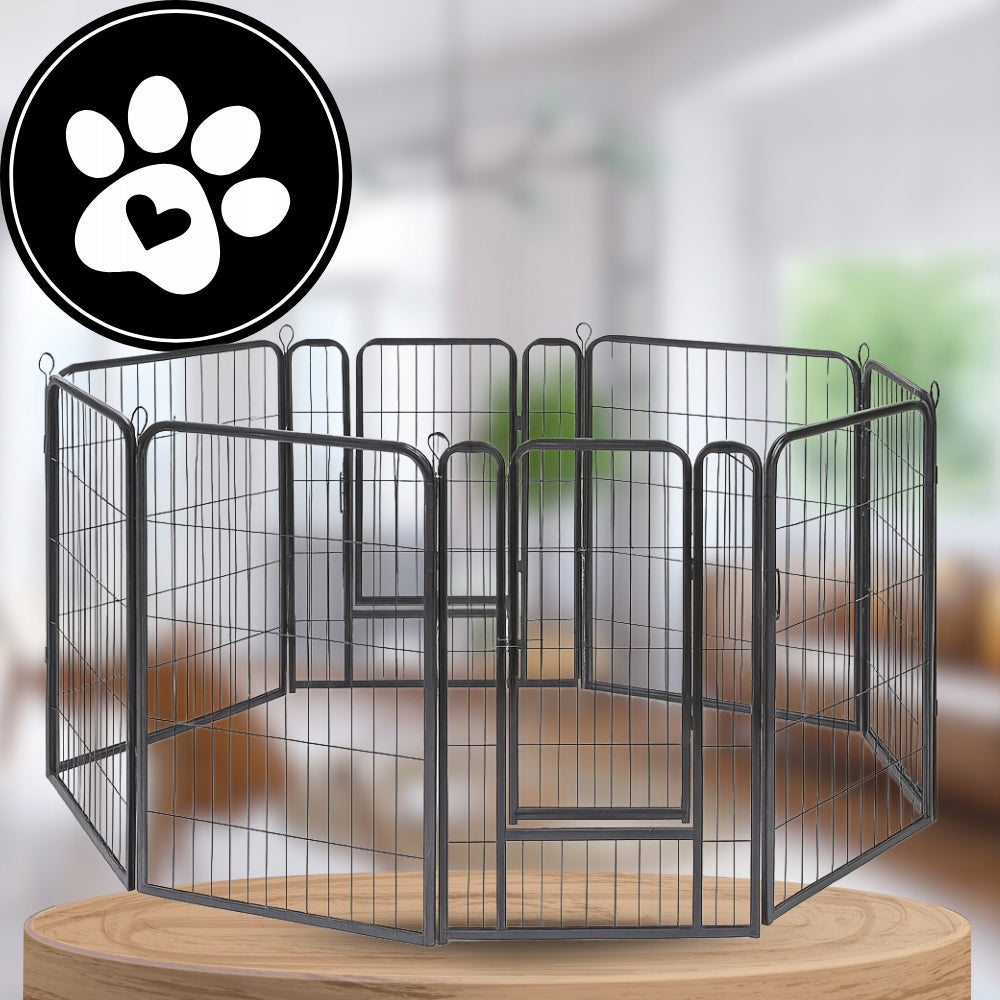PLAYPEN DOG CAGE METAL RABBIT CATWALK MODULAR FARMHOUSE 8 PANELS 80cm Manufacturer code KOJEC KLATKA DLA PSA Z METALU 8 PANELI 80cm