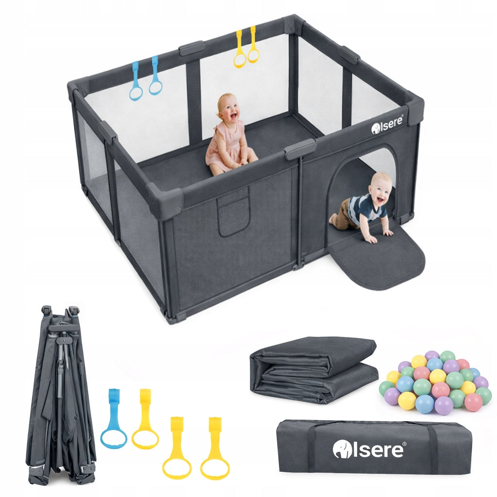 PLAYPEN FOR CHILDREN FOLDING PREMIUM 130x130 MAT BALLS BASKET QUICK FOLDING