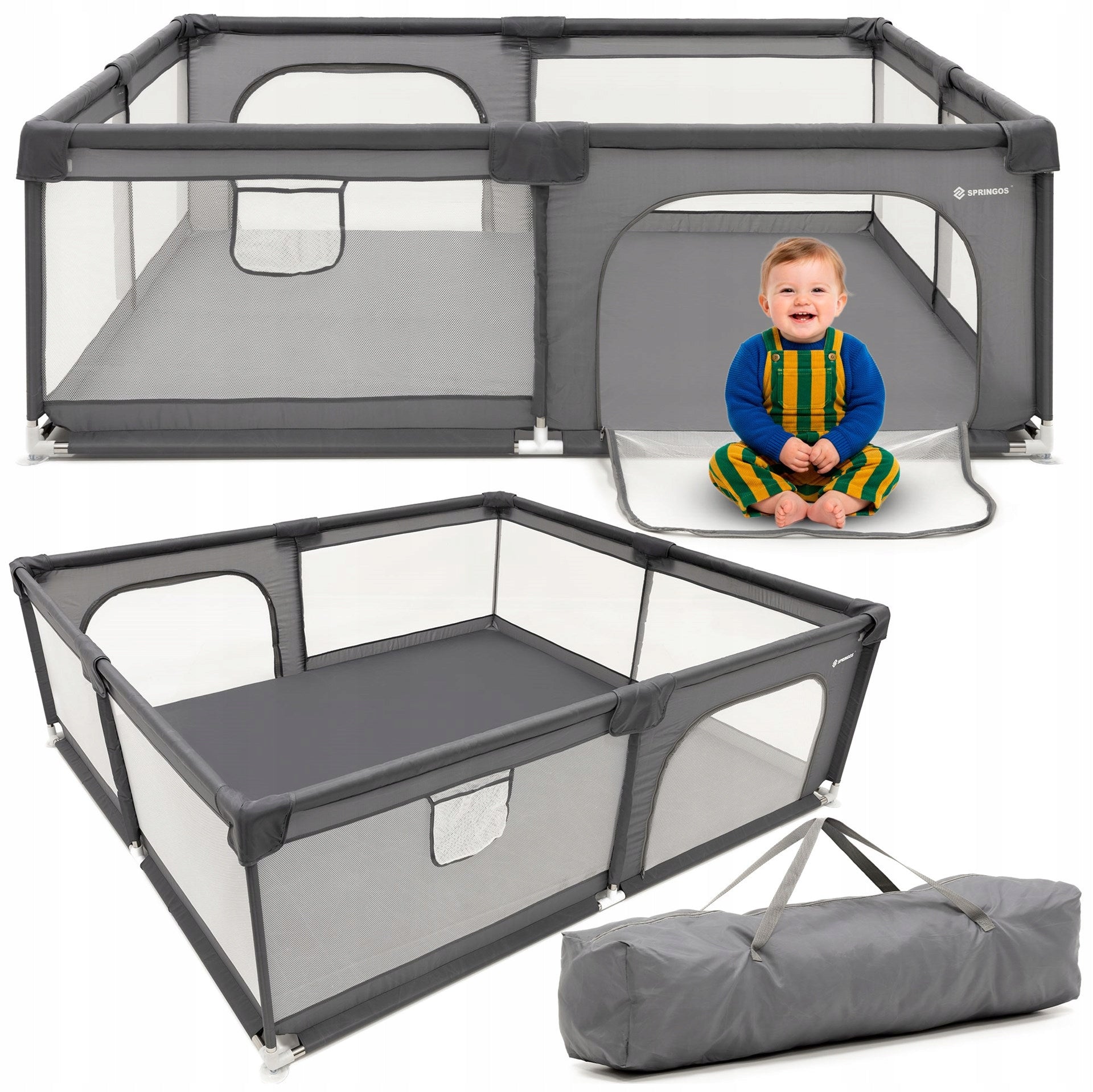 PLAYPEN FOR CHILDREN SQUARE TOYS DRY TOURIST POOL 200x180 cm