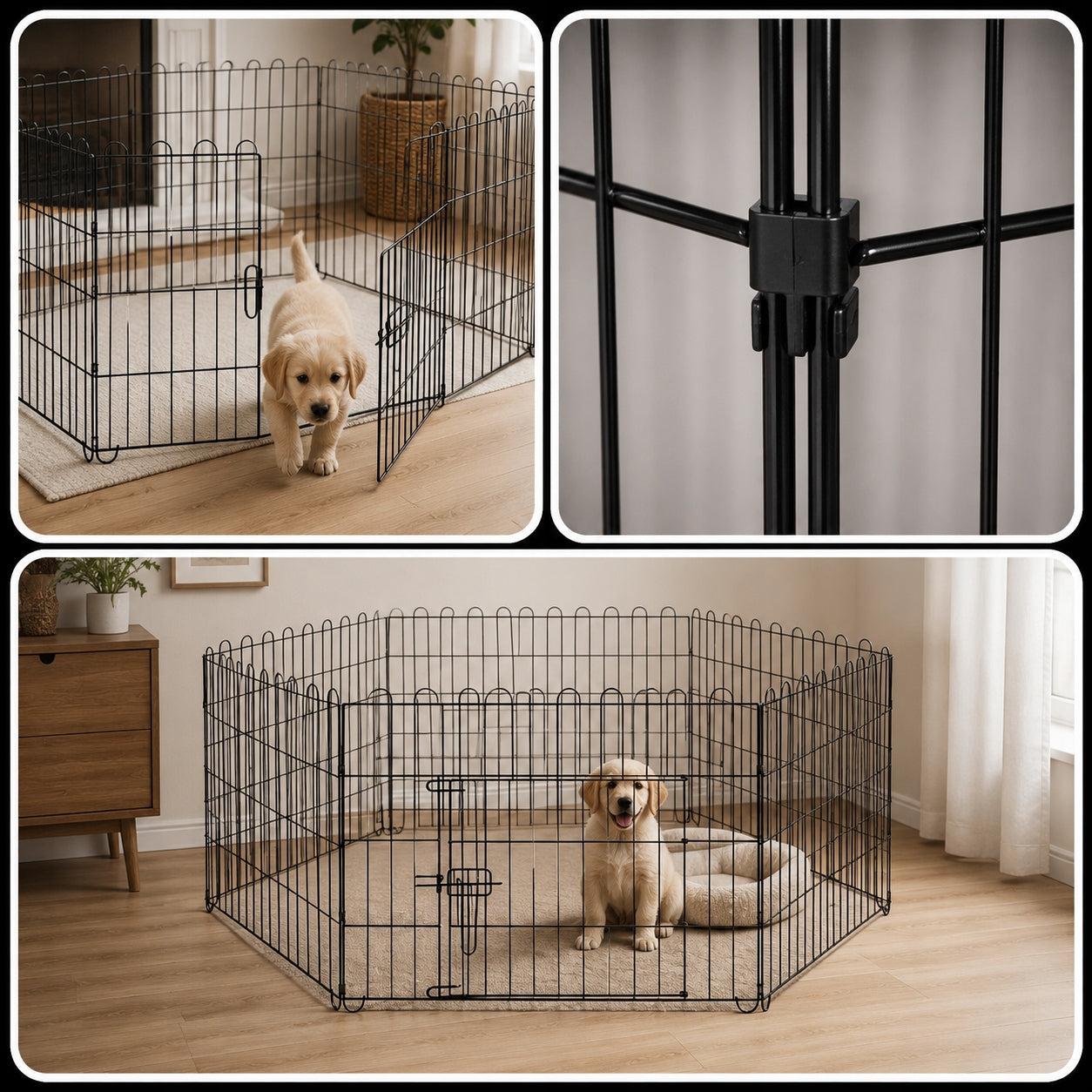 PLAYPEN FOR DOG CAT PUPPIES METAL CATWALK 165x85 GOAL Product height 73 cm