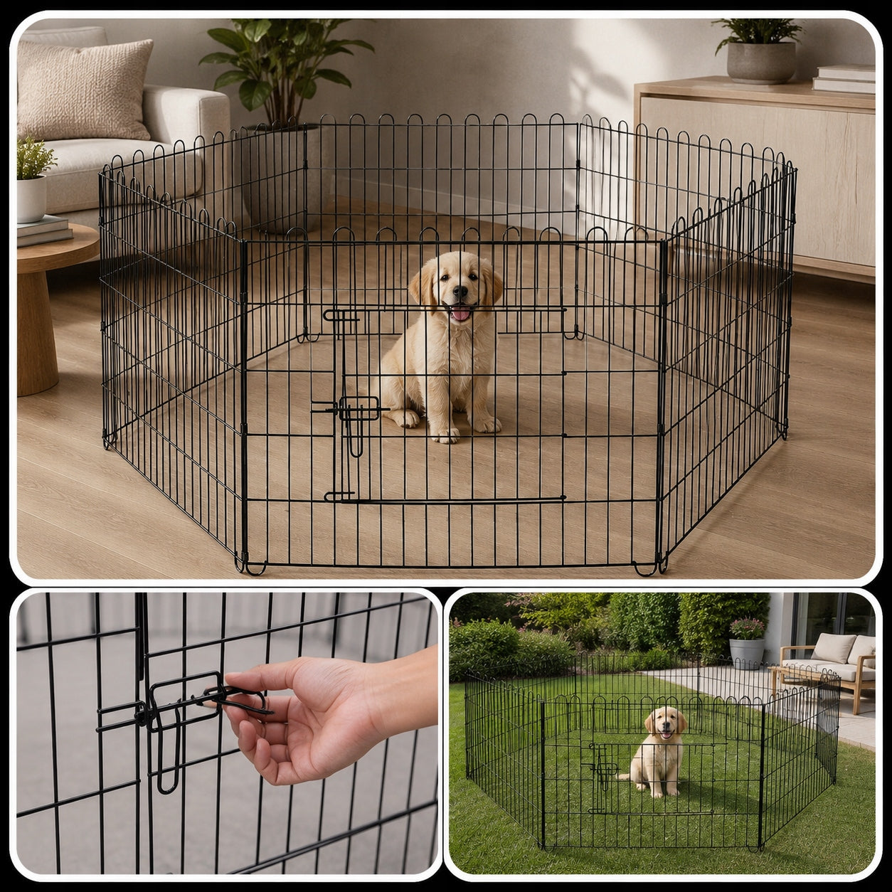 PLAYPEN FOR DOG CAT PUPPIES METAL CATWALK 165x85 GOAL Product width 85 cm