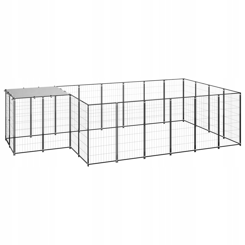 PLAYPEN FOR DOGS, BLACK, 8,47 M², STEEL Product height 110 cm