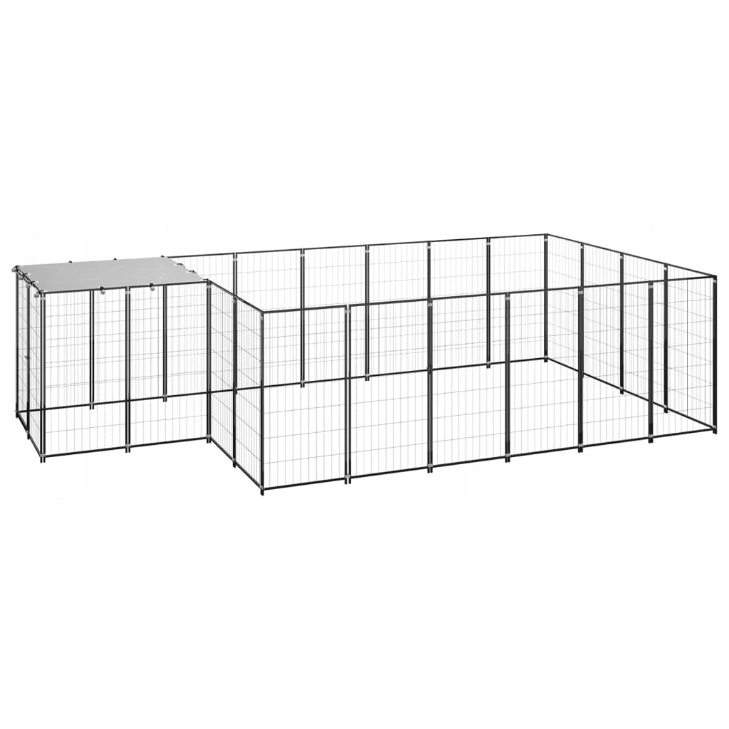 PLAYPEN FOR DOGS, BLACK, 8,47 M², STEEL