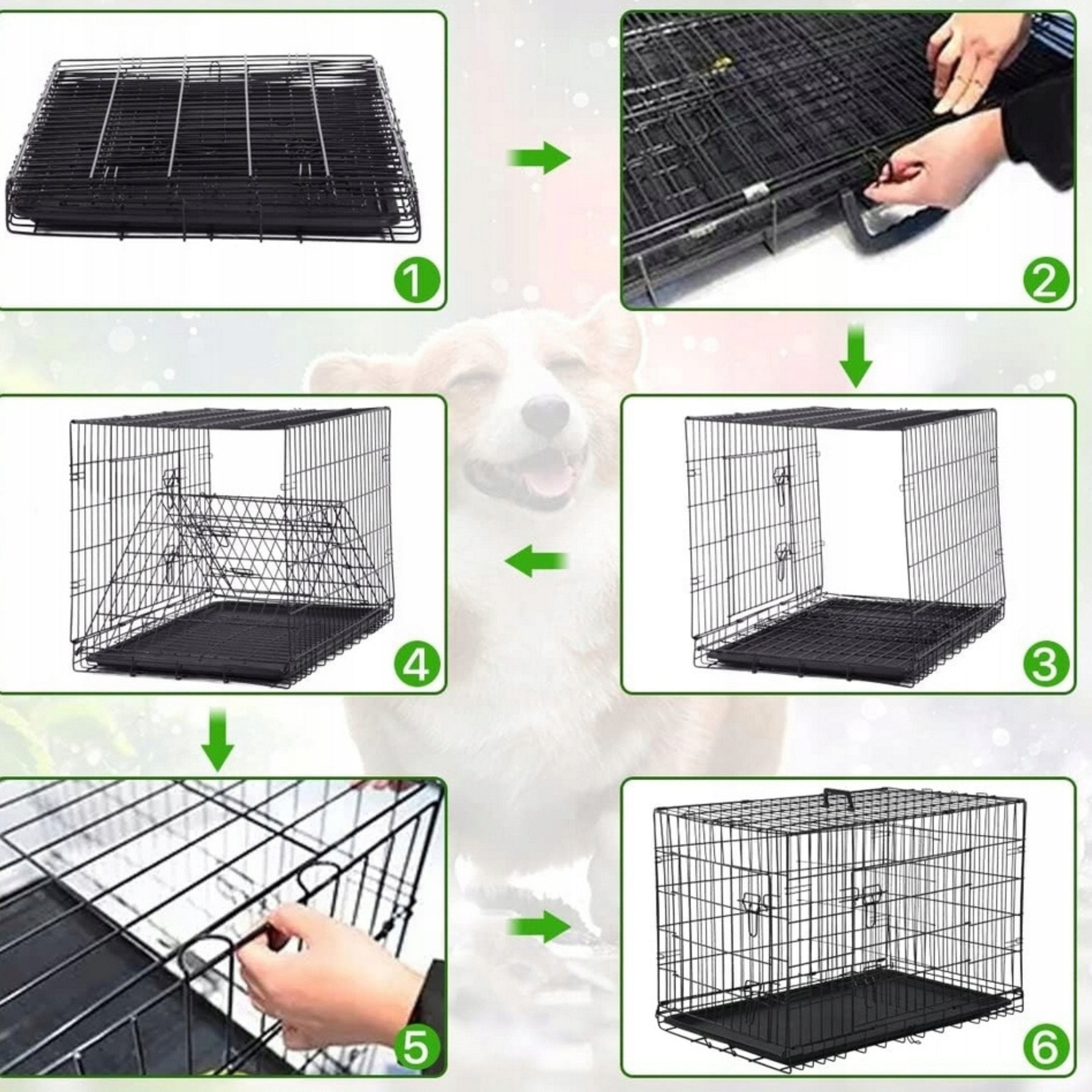 PLAYPEN KENNEL CAGE FOR DOG TRANSPORTER 106x71x77 CM FOR CAR Length 106 cm