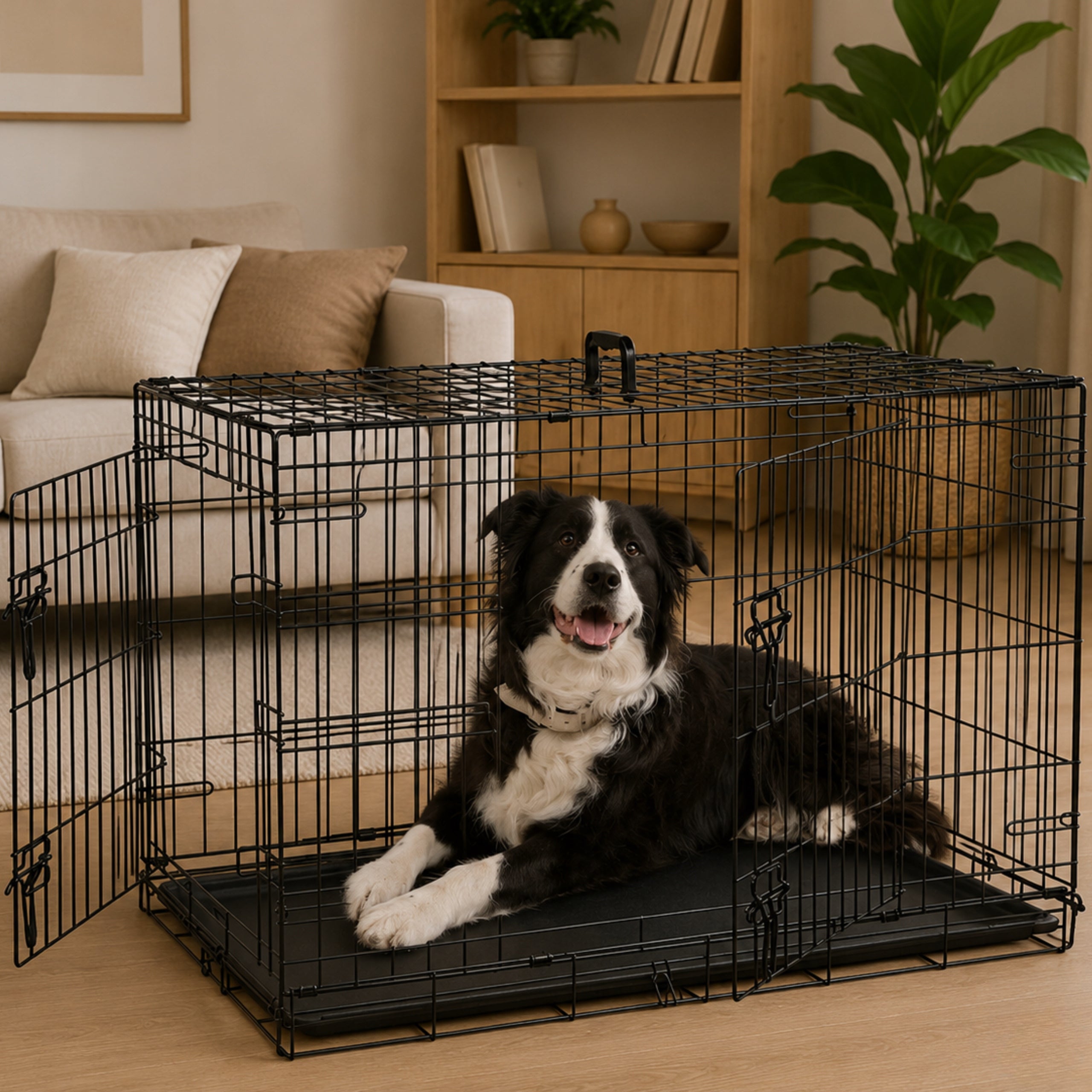 PLAYPEN KENNEL CAGE TRANSPORTER CAT ENCLOSURE FOR DOG ANIMALS BLACK 120CM Brand NUXIE