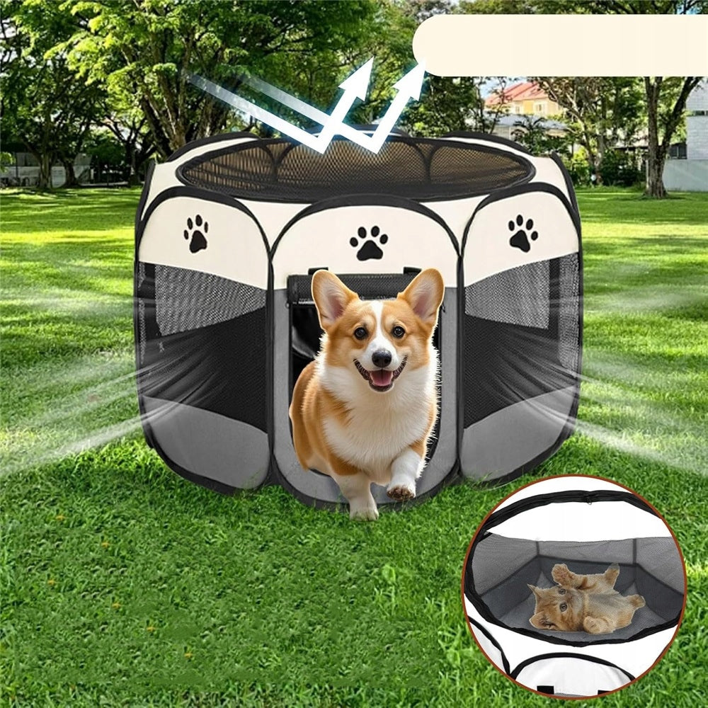 PLAYPEN TEXTILE MATERIAL SMALL DOG 74X74X43CM FOR HOME FOLDING WATERPROOF Product height 3 cm