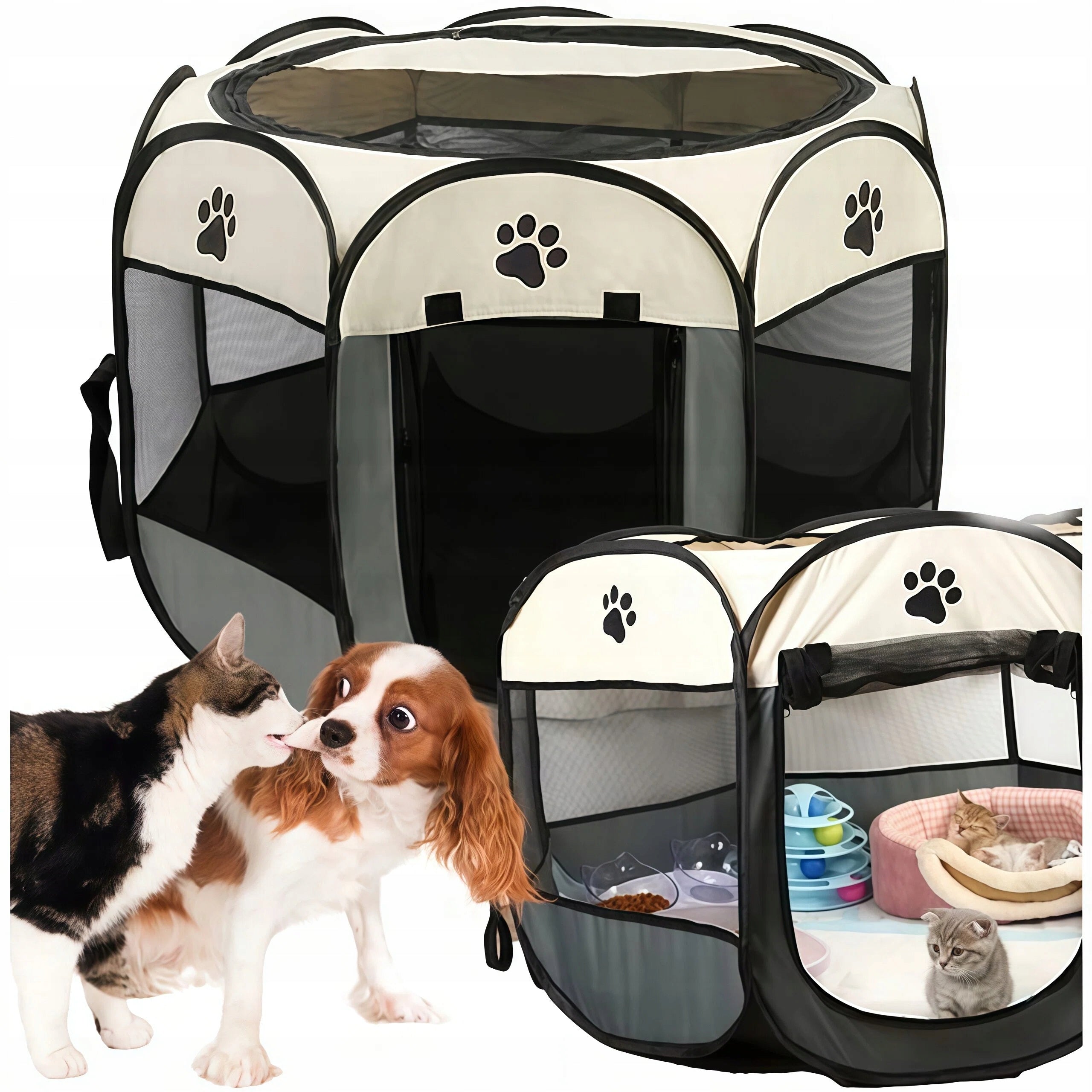 PLAYPEN TEXTILE MATERIAL SMALL DOG 74X74X43CM FOR HOME FOLDING WATERPROOF Product weight with unit packaging 0.615 kg