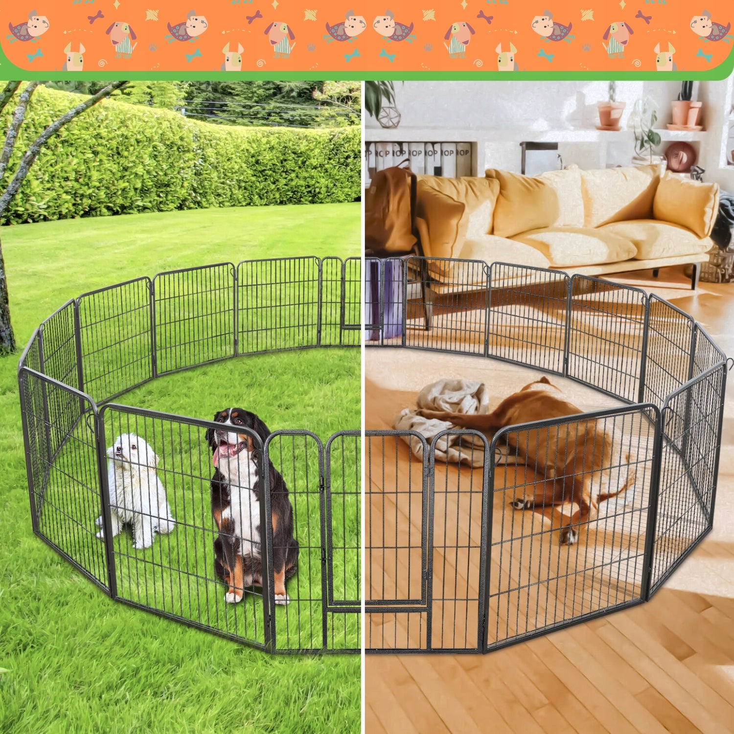 PLAYPEN XXL Modular Farmhouse 80 H. Dog Catwalk Breeding CAGE Metal Brand no brand