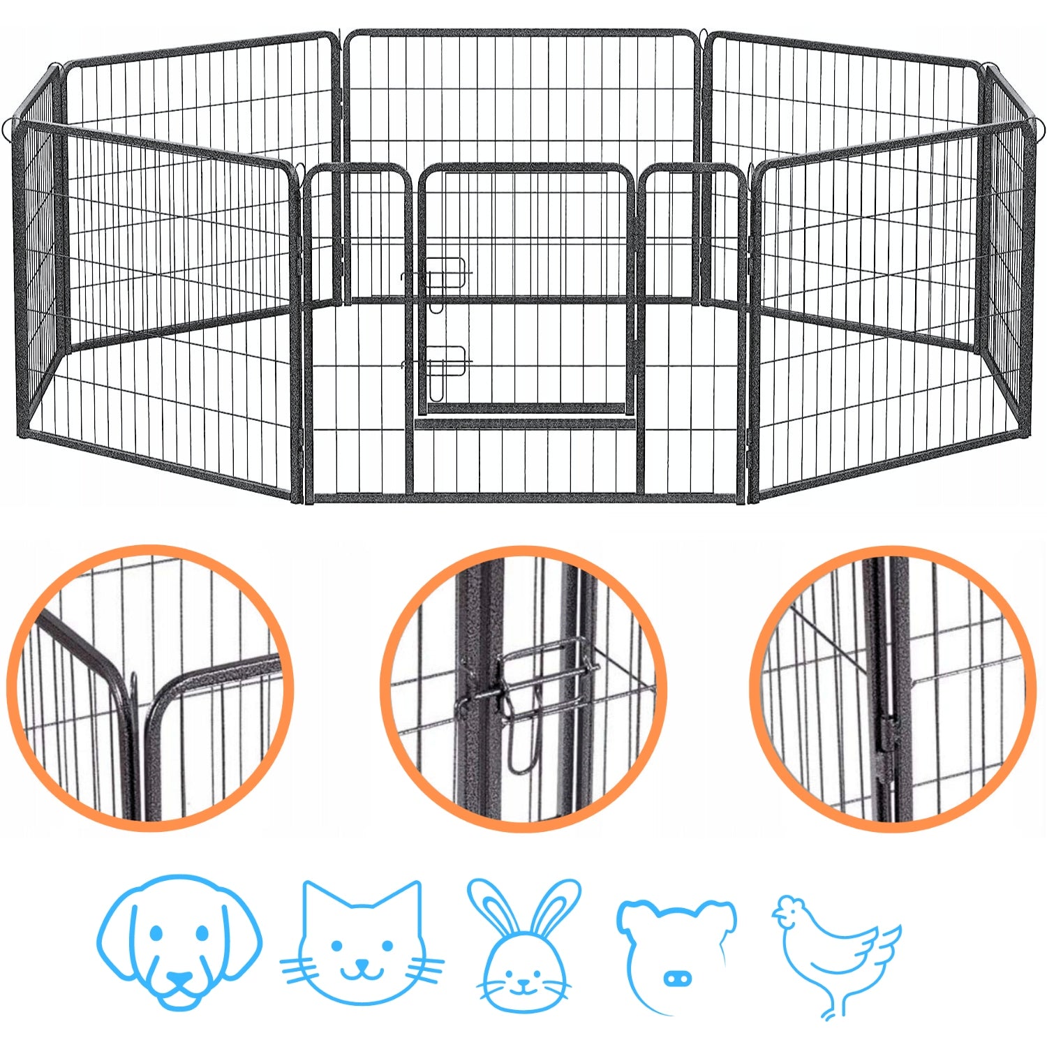 PLAYPEN XXL Modular Farmhouse 80 H. Dog Catwalk Breeding CAGE Metal Kind playpen