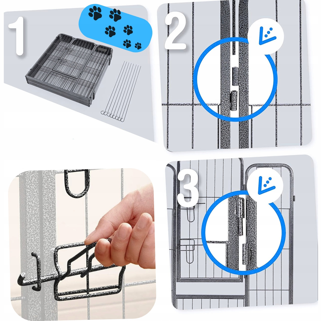 PLAYPEN XXL Modular Farmhouse 80 H. Dog Catwalk Breeding CAGE Metal Product width 78 cm