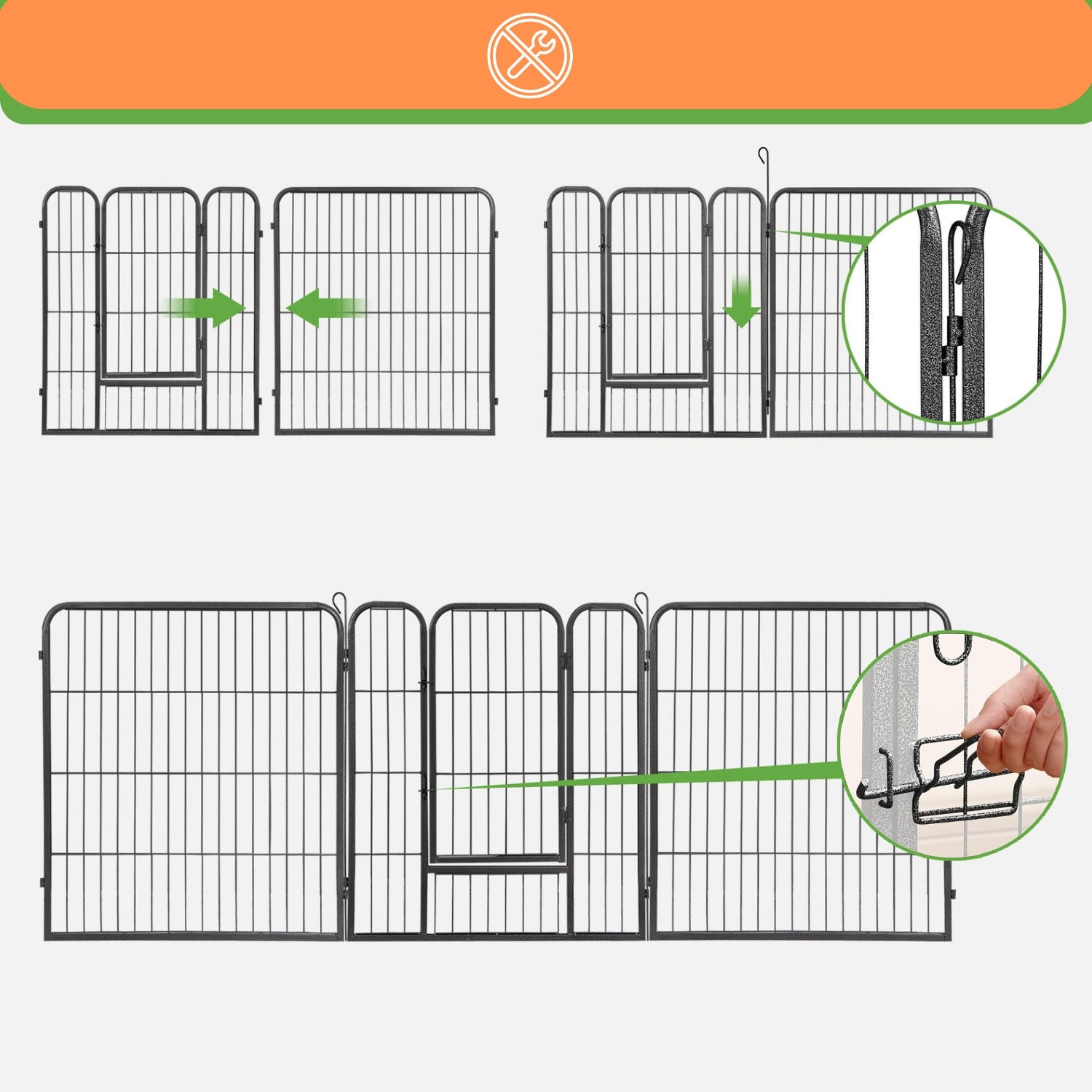 PLAYPEN XXL Modular Farmhouse 80 H. Dog Catwalk Breeding CAGE Metal Trade name Zagroda metalowa Oh!Dog Wybieg dla psa Klatka hodowlana Wysoka 80 cm