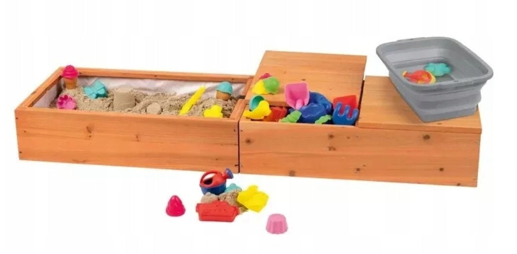 PLAYTIVE WOODEN BALCONY SANDBOX + WATER RESERVOIR 12+