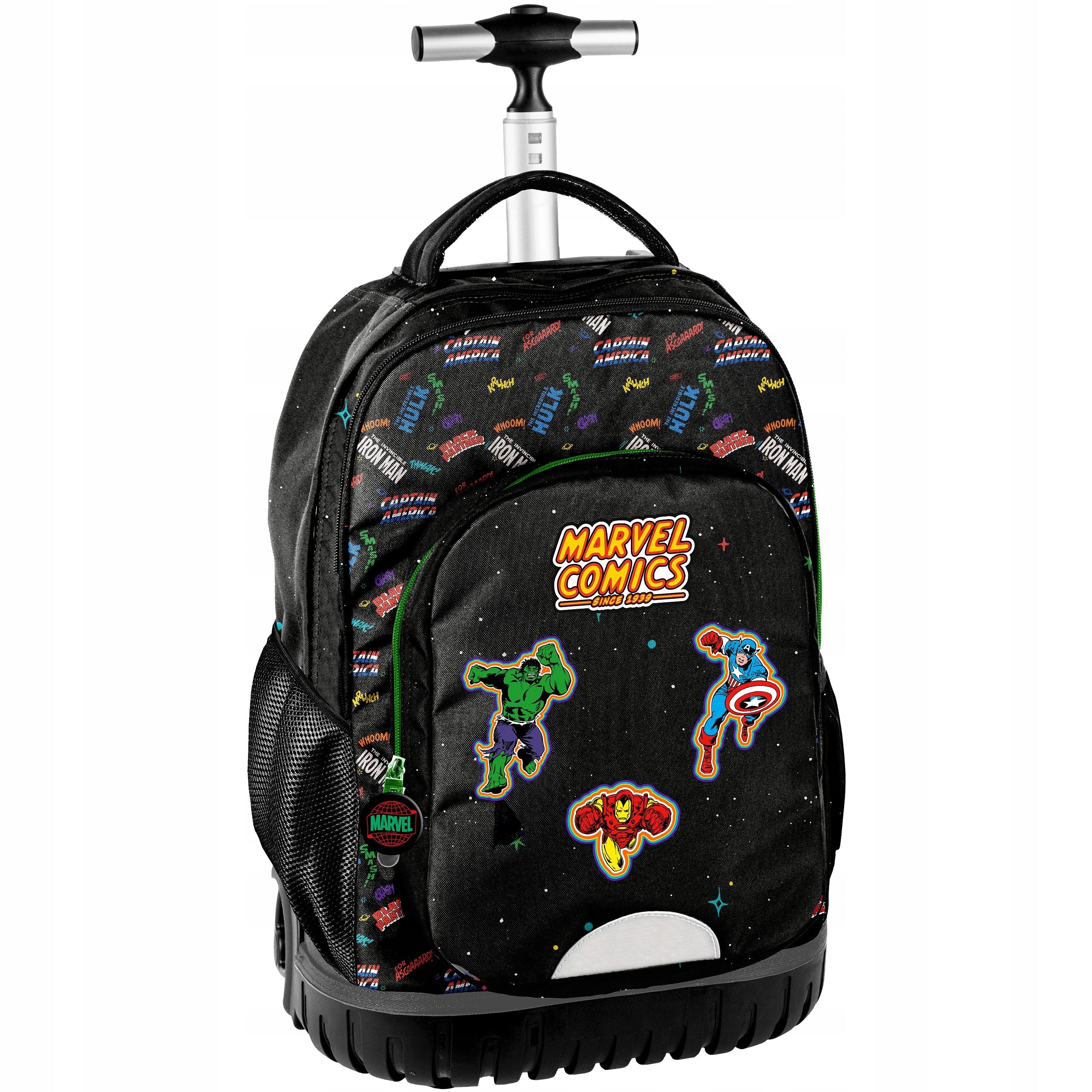 Schulrucksack auf Rollen Paso BeUniq Marvel Comics, schwarz 