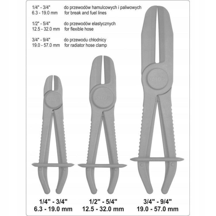 PLIERS HOSE CLAMPS WITH LIQUID YATO Product weight with unit packaging 0.338 kg