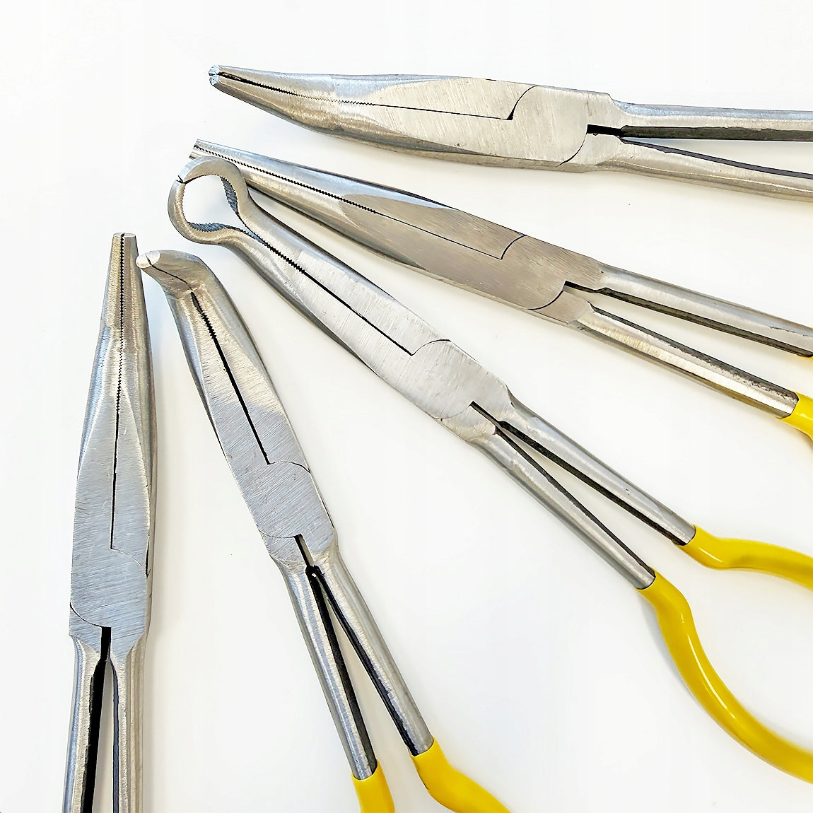 PLIERS LONG PLIERS LARGE BENT STRAIGHT ELONGATED CASE 5 PCS 280 MM Kind round nose pliers elongated pliers set