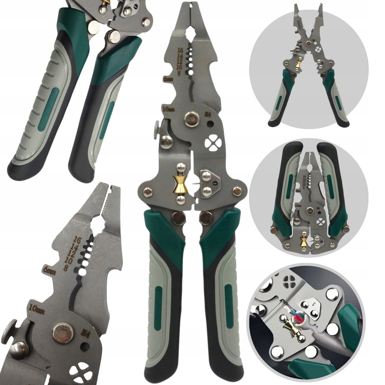 PLIERS UNIVERSAL FOLDING Insulation Puller Cutter Crimper 10in1