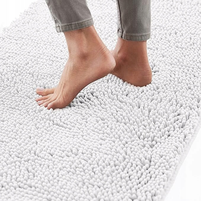 PLUSH BATHROOM RUG SHAGGY WHITE Rectangle 43x61cm