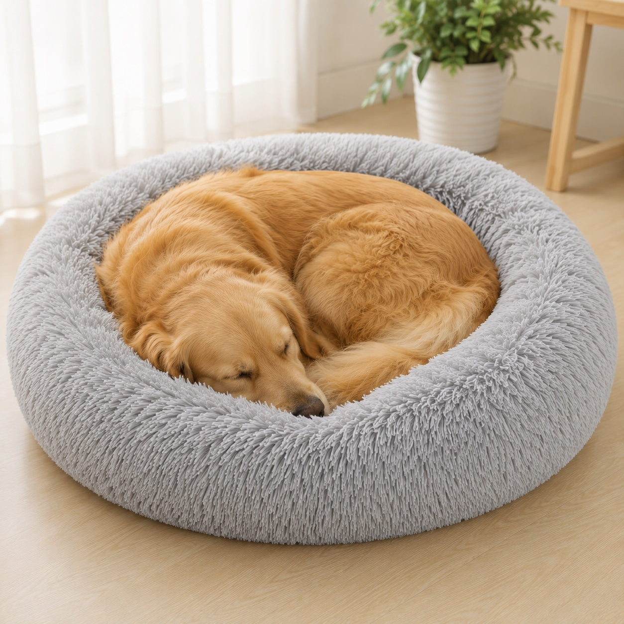 PLUSH BED FOR CAT DOG Bedding Playpen PILLOW round 80cm Length 80 cm