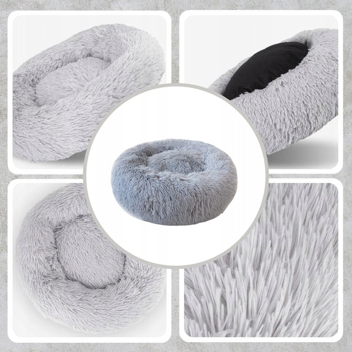 PLUSH CAT DOG BED PLAYPEN PLUSH PILLOW SOFT GREY 60CM Brand MEMFLOW