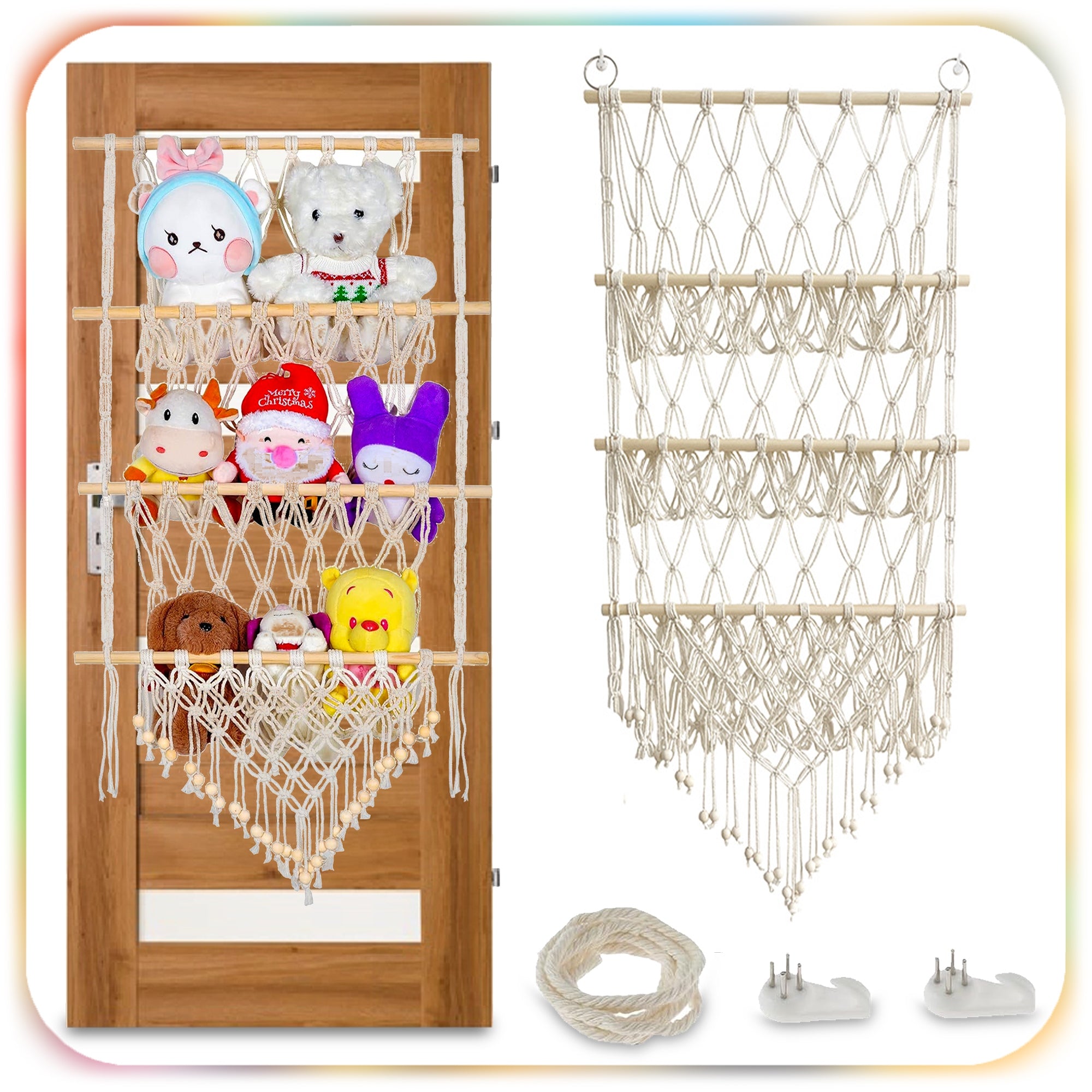 PLUSH STORAGE ORGANIZER HANGING MESH FOR PLUSH TOYS Packaging status original