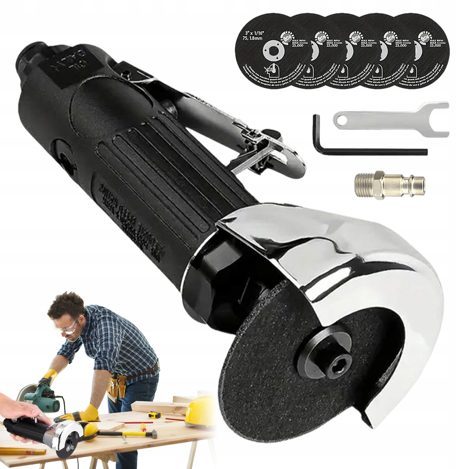 PNEUMATIC CUTTER WITH A SPEED OF 20000 RPM SAFE SWITCH Brand Bedee