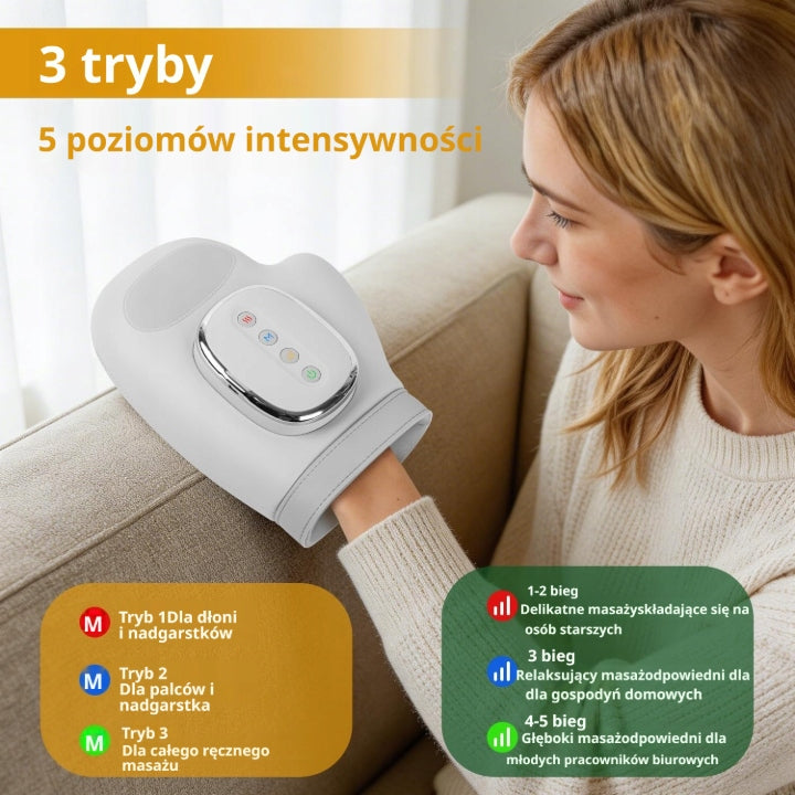 PNEUMATIC HAND MASSAGER WITH HEATING GLOVE ACUPRESSURE Gift Medical device no