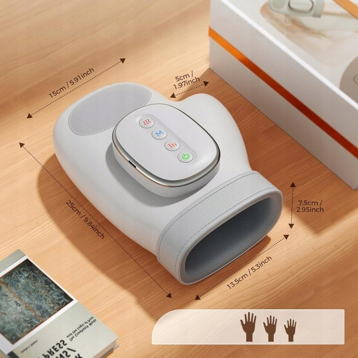 PNEUMATIC HAND MASSAGER WITH HEATING GLOVE ACUPRESSURE Gift Packaging status original