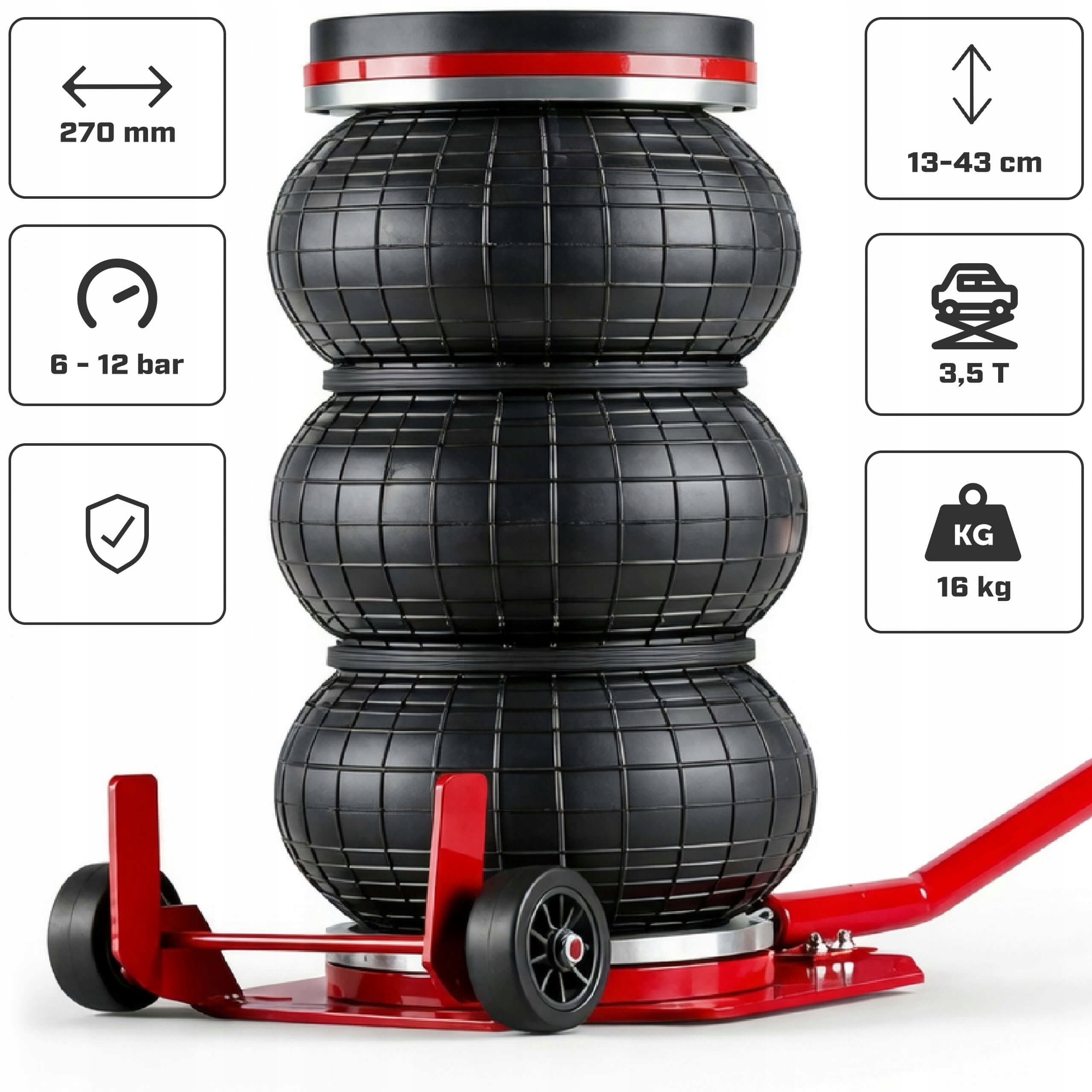 PNEUMATIC LIFT SNOWMAN 3,5T CAR JACK 13-43 cm CUSHION Manufacturer code M80141
