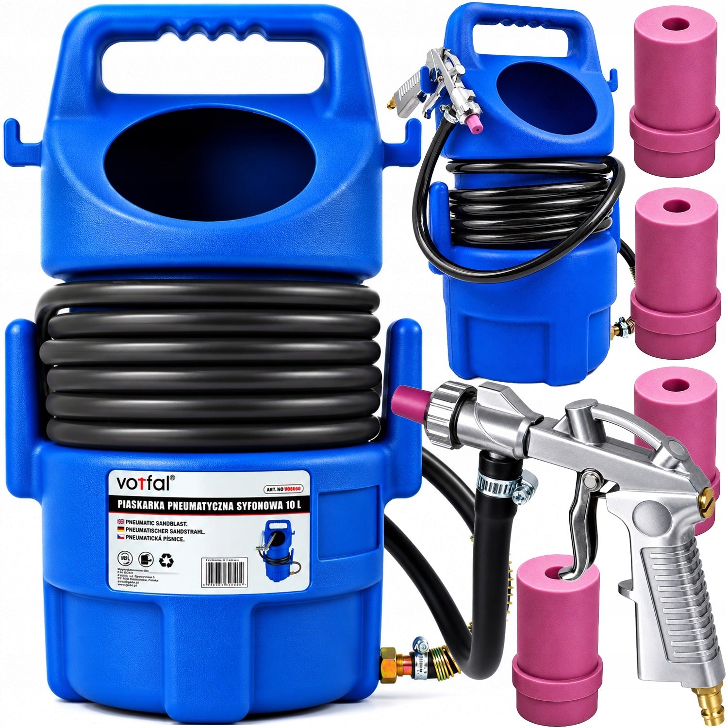 PNEUMATIC SIPHON SANDBLASTER 10L SANDBLASTING CLEANING GUN +NOZZLES